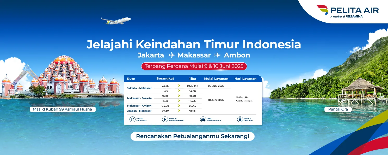 Pesawat Pelita Air di Landasan Pacu